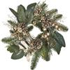BIANCHI DINO - Corona Eucalipto Champagne c/ Pigne Decorazione Natalizia 36 cm