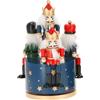 TIMSTOR - Carillon con Schiaccianoci Soldatini di Natale Musicale 20cm Blu Legno