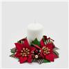 EDG Corona Stella di Natale Centrotavola Giro Candela Decorazione 16cm Rosso