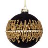 BIZZOTTO - Sfera Pallina Albero di Natale Luxury Pendaglio 10 cm Vetro Oro Nero