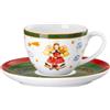 HUTSCHENREUTHER Happy Wintertime Tazza Espresso 100ml con Piattino 12cm Porcellana Tavola Natalizia