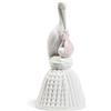 NAO Statua Statuina Campana Cicogna Rosa Porcellana 14x6cm