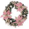 BIZZOTTO - Ghirlanda di Natale Allyson Poinsettia Corona Rosa Oro cm 55 PVC