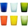 MEMENTO Bicchieri Acqua Colorati Amalfi Set 6 Pezzi 250ml Pasta di Vetro