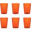 MEMENTO Bicchieri Acqua Monocolore Orange Arancione Set 6 Pezzi 250ml Pasta di Vetro