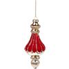 BIANCHI DINO Sfera Pendaglio per Albero di Natale Velluto in Vetro 15,5cm Rosso Oro