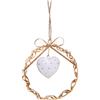 BIANCHI DINO - Pendaglio Coroncina c/ Cuore 11 cm Oro Decorazione Natalizia Metallo