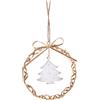 BIANCHI DINO - Pendaglio Coroncina c/ Albero 11 cm Oro Decorazione Natalizia Metallo