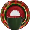 ROSE & TULIPANI - Cozy Cottage Tazza Caffè con Piattino Natalizia 100ml Verde