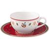VILLEROY & BOCH Toy's Delight Specials Tazza Caffè Tè 170ml con Piattino Rosso 16cm Tavola di Natale