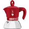 BIALETTI Caffettiera Moka Exclusive Induction Red 2 Tazze Induzione Alluminio Acciaio