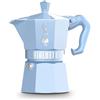 BIALETTI Caffettiera Moka Exclusive Light Blue 6 Tazze Alluminio Azzurro
