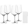 NACHTMANN Set 4 Calici Bicchieri da Spritz Cocktail Cristallo 640ml con 4 Cannucce in Vetro