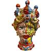VERUS Sicily Art Testa di Moro Donna Colorata 40cm Vaso Siciliano Ceramica di Caltagirone