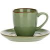 ROSE & TULIPANI Concerto Tazza Caffè con Piattino 90ml Verde Oliva Stoneware