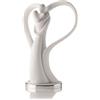 BONGELLI PREZIOSI Statua Figura Innamorati Cuore Bianco 39cm Marmorino Base Argento