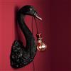 WERNS Lampada da Parete Applique Petra Cigno Nero 23x58cm Resina