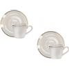 BRANDANI Punto Oro Set 2 Pezzi Tazza Caffè c/Piattino Porcellana Bianco Oro