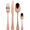 SAMBONET - Taormina PVD Copper Rame Set Posate 24 Pezzi Servizio Tavola Acciaio Inox