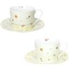 BRANDANI Polline Giallo Set 2 Pezzi Tazza Tè 150ml Porcellana