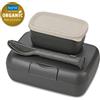 KOZIOL Contenitore Porta Pranzo con Posate Candy Ready 19x14cm Grigio Scuro Organic