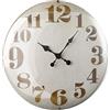 MONTEMAGGI Orologio Da Parete Lenticolare Bianco 51cm Vetro Base in Legno