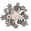ARTI & MESTIERI Orologio da Parete Particolare con Fiori Daisy Fango E Avorio