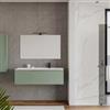 DEGHI Mobile bagno sospeso 120 cm verde street opaco con lavabo dx e specchio - Agave