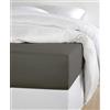 De Witte Lietaer Olivia - Lenzuolo con Angoli, in Raso di Cotone pregiato, 160 x 200 x 30 cm, Colore: Grigio Scuro/Ebano