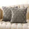 Volcanics Confezione da 2 federe per cuscini in finta lana, 45,7 x 45,7 cm, decorative, per divano o divano, in morbido peluche, quadrate, stile bohémien, colore: grigio scuro