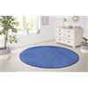 HANSE Home Nasty Tappeto Rotondo per Soggiorno, a Pelo Corto, in Tinta Unita, per Sala da Pranzo, Soggiorno, cameretta dei Bambini, corridoio, Camera da Letto, Cucina, Tinta Unita, Blu, 133 cm