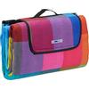 Relaxdays Coperta da Picnic XXL, Plaid Impermeabile Rivestito in Alluminio Isolante, Manico, 200x200, a Quadri Colorati