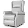 EvergreenWeb Poltrona Relax Elettrica | Athena Pelle grigia