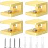 QUARKZMAN Morsetto per Ripiano in Vetro, 4pz Porta Clip in Vetro Regolabile in Oro Ramato per Vetro Spesso 8-10mm, Staffa di Supporto Morsetto a U per Pannello Fisso