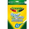 BINNEY&SMITH - CRAYOLA Crayola Super Tips, Pennarelli Lavabili Punta Media, Confezione da 12 Pezzi