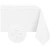 Softalker Tovaglia Antimacchia 140x140 cm Quadrato Centrotavola Moderna Bianco Tovaglia in 210 GSM Poliestere Elegante Piccola Tovaglie da Esterno Impermeabile per Natalizie, Feste, Compleanno, Cucina