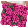 PIQIUQIU 25 Rose Artificiali in gommapiuma, Fiori Artificiali, per Matrimonio, Bouquet da Sposa, Decorazione per la casa 8cm (Rosa Rossa)