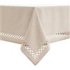 MIULEE Tovaglia Aspetto Lino Lavabile Effetto Loto Quadrata Rettangolare 100x140cm Tovaglia In Poliestere Idrorepellente Tovaglia Lavabile Antimacchia Per Cucina Per Feste Beige