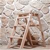 REPLOOD Scala Scaletto 3 Gradini in Legno di Faggio Naturale Portata 150 kg Antiscivolo Dimensioni: 38 x 65 x 66 cm