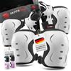 SKATEWIZ Protezioni Pattini Bambina - Pattini a 4 Ruote - Protezione Bambina - Protezioni Skateboard Bambino, BMX, Roller, Bicicletta - IMPACT Taglia XS Bianco