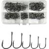 Dingbear 100 Pezzi Set Combinato Di Ami Da Pesca Con Ardiglione - Ami Da Pesca Curvi Con Ardiglione In Acciaio Al CarbonioPer Fiumi, Laghi, Mari e Stagni(4#)