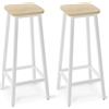 YMYNY Set di 2 Sgabelli da Bar, Sgabelli da Pranzo, Sgabelli da Cucina, Effetto Legno, con Struttura in Metallo, in Stile Industriale, 29.5 × 29.5 × 70CM, Colore Naturale HBS511R