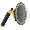 TELESIN Dome Port per GoPro Hero 13 Hero 12 Hero 11 Hero 10 Hero 9 nero, 6 pollici, protezione impermeabile, custodia a mano galleggiante Grip Trigger, copertura trasparente subacquea Fotografia