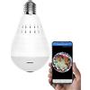 DISCORAMA TELECAMERA WI FI A BULBO CON VISIONE PANORAMICA A 360°, TELECAMERA DI SORVEGLIANZA WIRELESS CON CONTROLLO REMOTO TRAMITE APP, TELECAMERA LAMPADINA SICUREZZA DOMESTICA