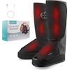 Aspria Massaggiatore a compressione d'aria per gambe e piedi Aspria, ricarica wireless, vibrazione del piede, tre livelli di intensità di massaggio, ampia gamma regolabile, taglia 47 UE (Nero)