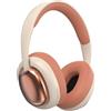 BSOMAM Cuffie stereo wireless Bluetooth 5.3 da appendere, HiFi intelligenti, con riduzione del rumore, con microfono e 12 ore di riproduzione, adatte per sport e viaggi (rosa)