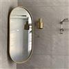 GQJNHUI Specchio Girevole Angolare, Specchio Ovale per Bagno, 30x50cm, 35x60cm, 40x80cm, 40x90cm, Decorativo con Cornice in Alluminio HD, Antideflagrante (Oro, 4)