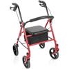 p age Rollator Deambulatore Girello per Anziani per Esterno modello TETI colore Rosso