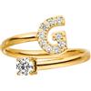 Purelei® Anello con lettere - Acciaio inox durevole - Anelli impermeabili regolabili 50-60 - Gioielli alla moda