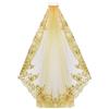 TINAYAUE Velo da donna in pizzo con pettine, con paillette, velo da sposa, leggero e delicato, velo musulmano, morbido per matrimonio, chiesa, gold, 80cm - 100cm